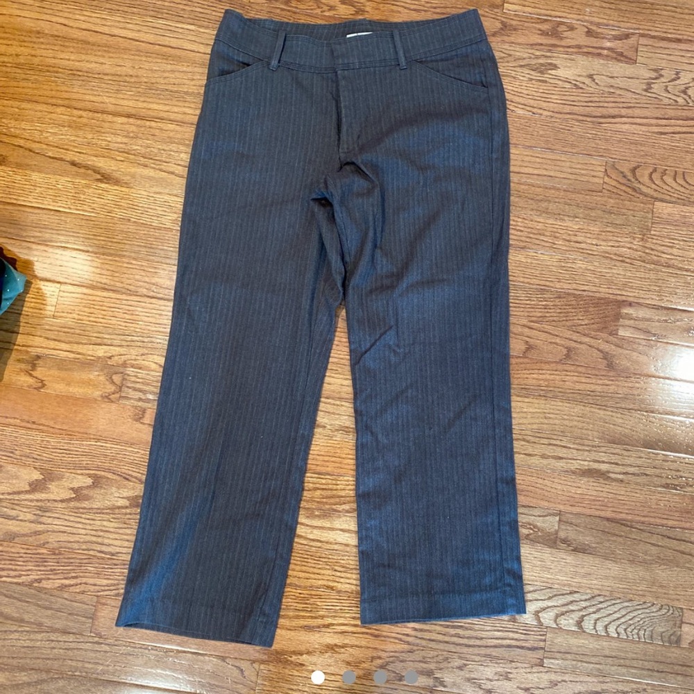 lee petite straight leg striped pants